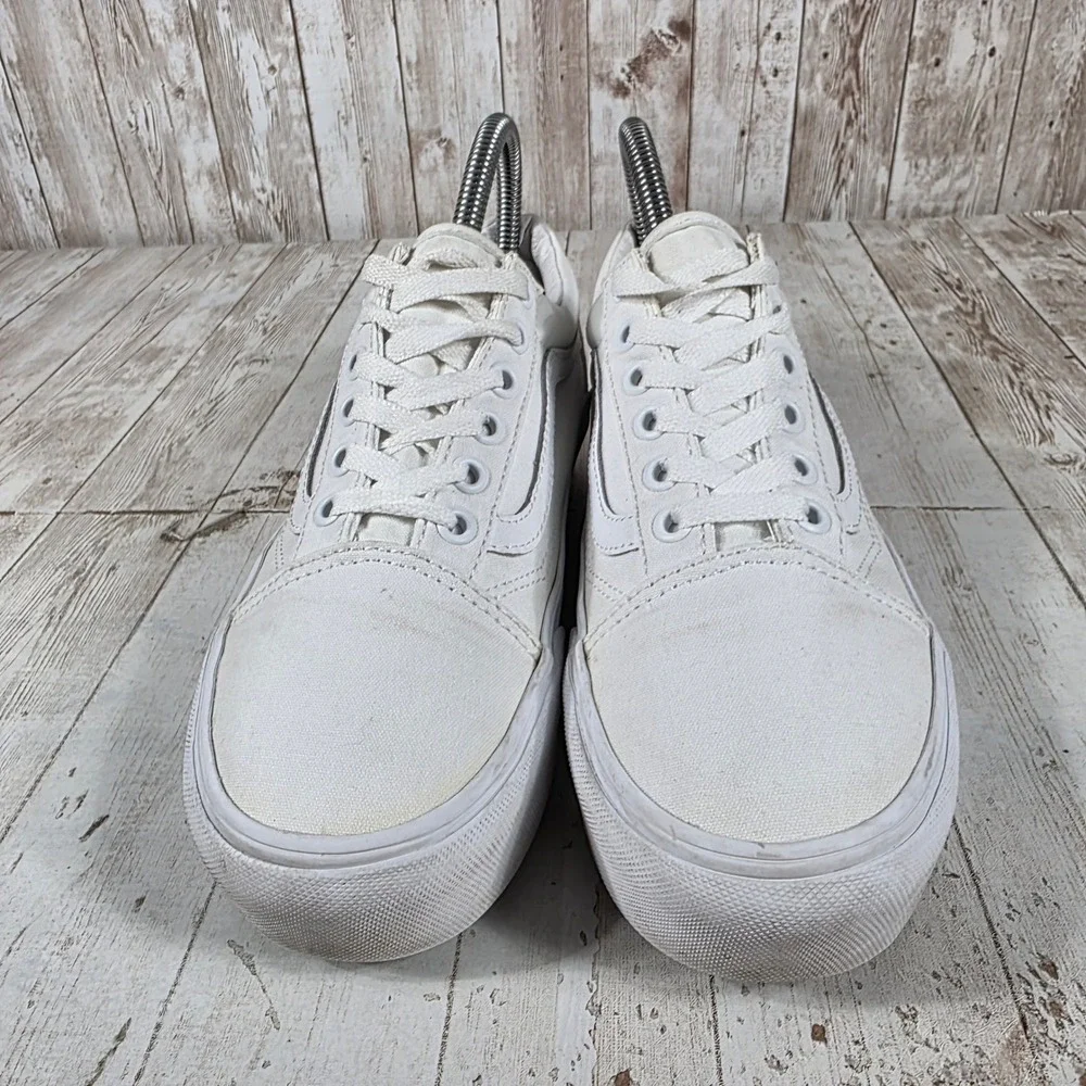 Vans Old Skool Stacked Platform Sneakers Womens 6.5 True White Canvas